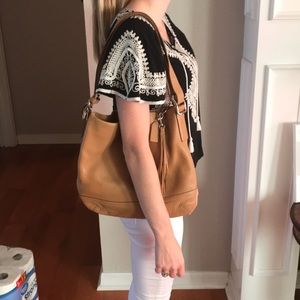 Authentic tan soft leather coach purse